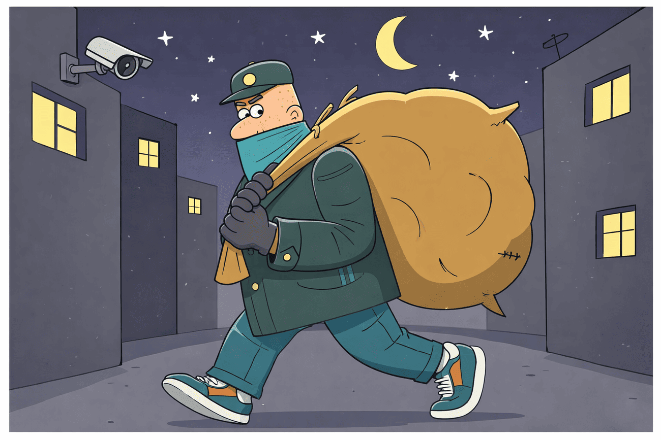 Иллюстрация глагола steal